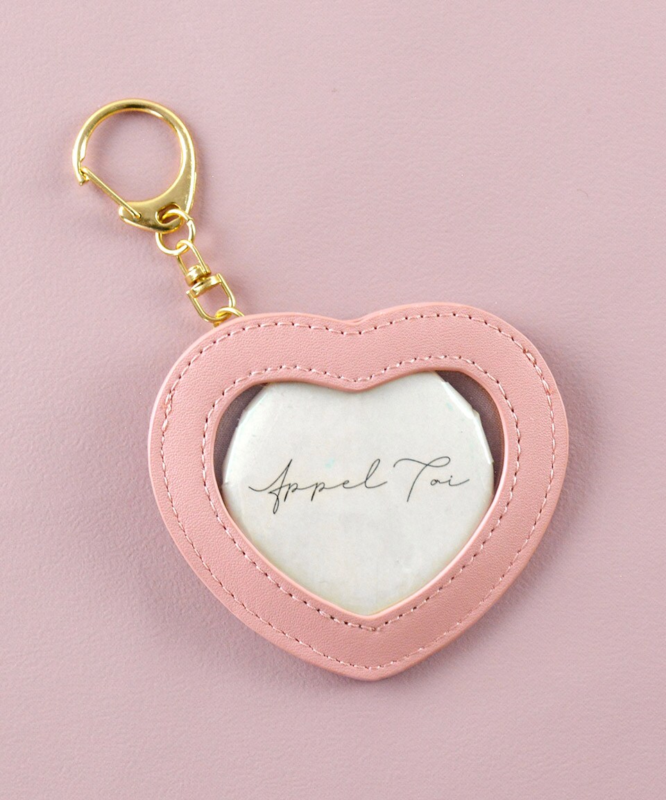 キーホルダー 缶バッジホルダー ハート 推し活 レザー風 | アルト