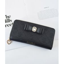 アルトローズ(ALTROSE)の長財布 ラウンド リボン ビジュー 可愛い ポタージュ