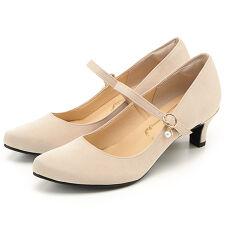 メタルルージュ(Metal Rouge)のパールチャーム付きストラップパンプス