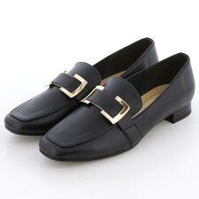 メタルルージュ(Metal Rouge)のスクエアトゥゴールドバックルベルトローファー