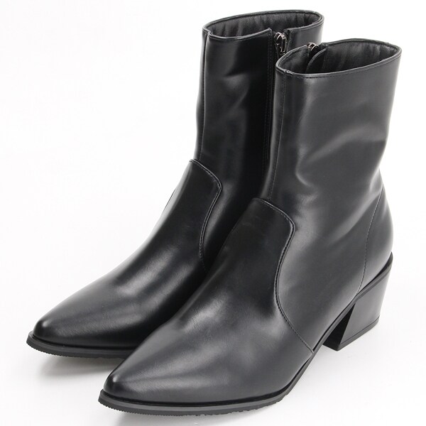 新品 HIMIKO サイドジップショートブーツ ポインテッドトゥ グレージュ