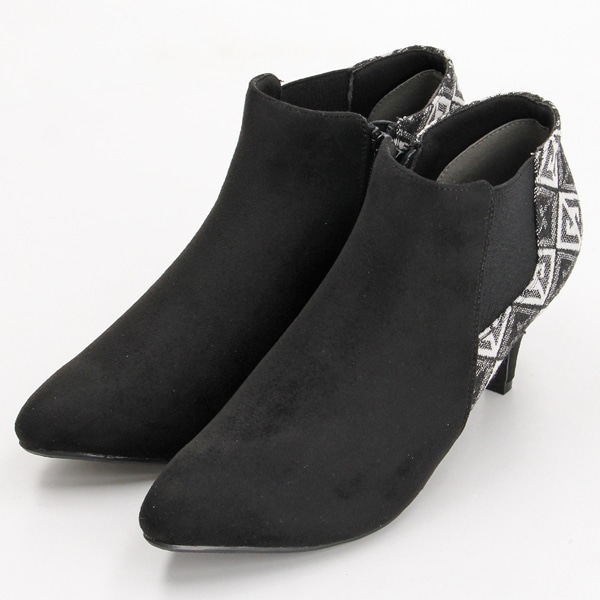 【25秋冬新作】ポインテッドトゥピンヒールサイドゴアショートブーツ