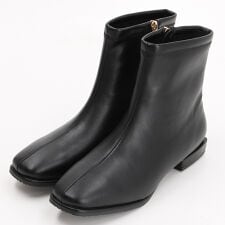 【25秋冬新作】スクエアトゥローヒールショートブーツ