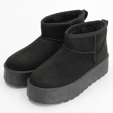 【25秋冬新作】厚底フェイクムートンショートブーツ