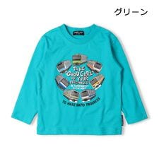 JR在来線電車集合プリント長袖Tシャツ