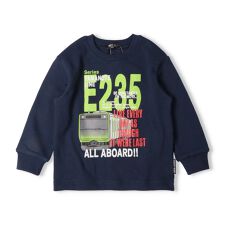 JR在来線電車山手線プリント裏毛トレーナー