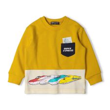 新幹線電車プリント切替裏毛トレーナー