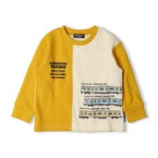 JR在来線電車プリント縦切替裏毛トレーナー