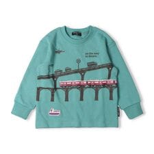 阪急電車風景プリント裏毛トレーナー