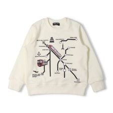 名鉄電車路線図プリント裏毛トレーナー