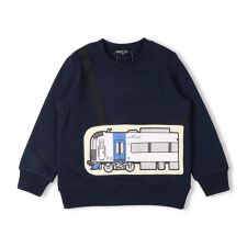 名鉄電車ポシェット風裏毛トレーナー