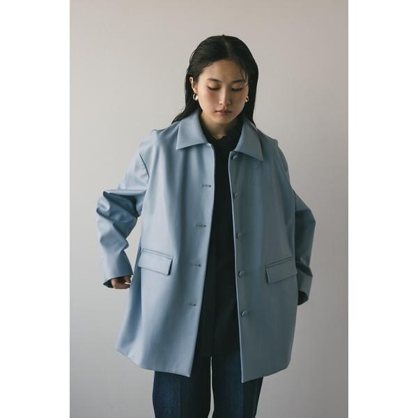 ステンカラーフェイクレザージャケット | スタイルミキサー(STYLEMIXER