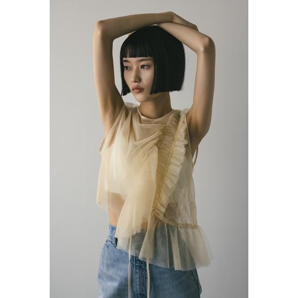 STYLEMIXER チュールシャーリングトップス チュールシャーリングトップ | スタイルミキサー(STYLEMIXER