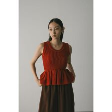 2WAYペプラムニットタンク