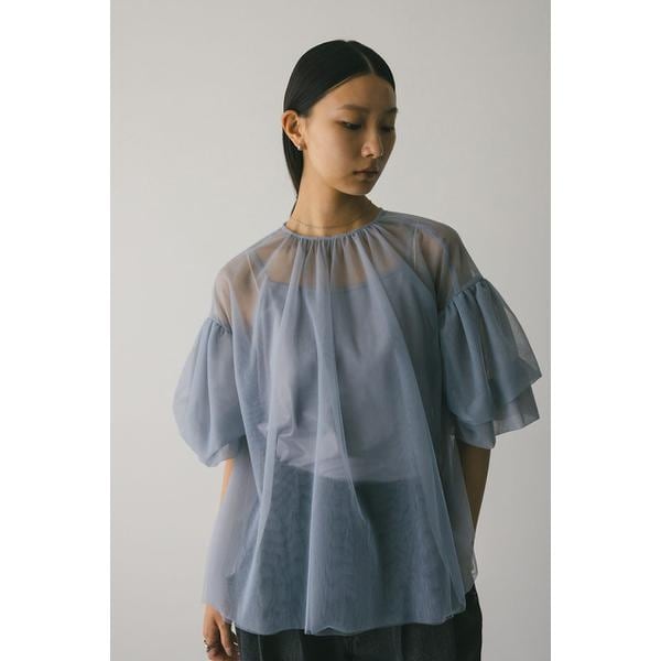 スタイルミキサー（STYLEMIXER）/ギャザースリーブチュールトップ ギャザースリーブチュールトップ | スタイルミキサー(STYLEMIXER