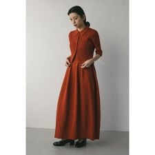 2ピースハーフスリーブポロニットワンピース