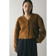 ダブルクロスシャギーニットカーデ