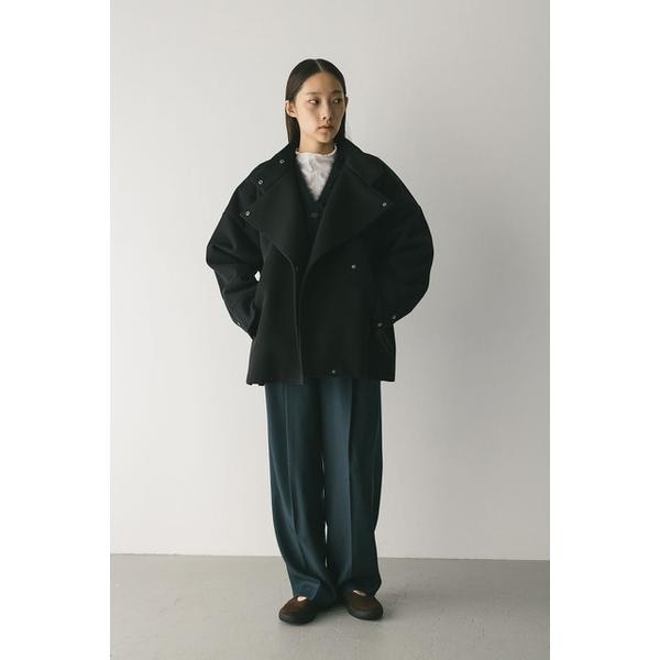 STYLEMIXER ステンカラーフェイクレザージャケット　黒　新品 セール】ステンカラーフェイクレザージャケット（その他アウター