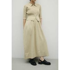 2ピースハーフスリーブポロニットワンピース