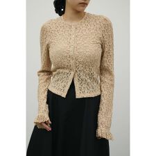 タックショルダーレースカーデ