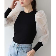 ブルーイースト(BLUEEAST)のシアースリーブニット