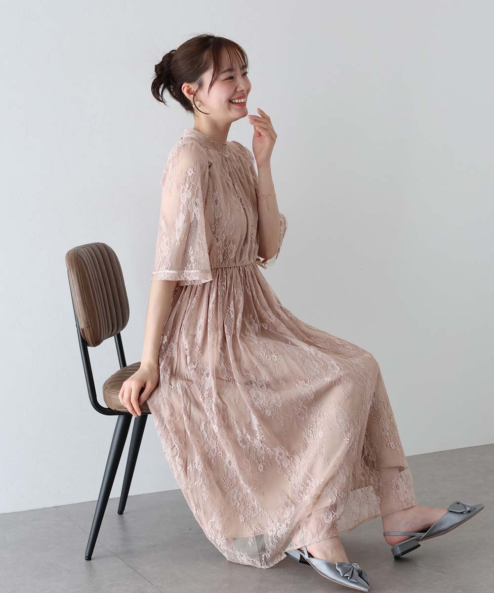 美品】グレースコンチネンタル／サイズ34 刺繍入りグレー