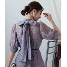 インナー付き2WAYリボンレースドレス