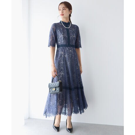 配色レースワンピースパーティードレス | ブルーイースト(BLUEEAST  