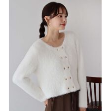 ハートボタンシャギーカーディガン