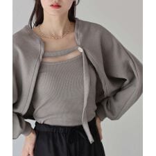 ブルーイースト(BLUEEAST)のリブショートボレロ+キャミセット