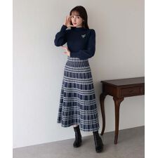 ブルーイースト(BLUEEAST)のチェックジャガードニットワンピース