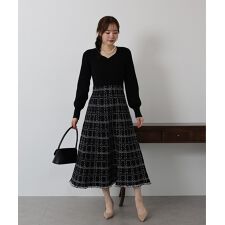 ブルーイースト(BLUEEAST)のチェックジャガードニットワンピース