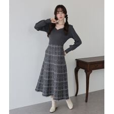 ブルーイースト(BLUEEAST)のチェックジャガードニットワンピース