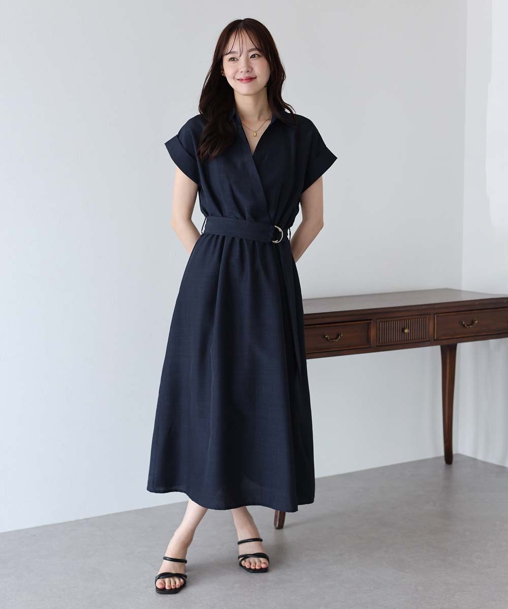 ブラウス シャツ Mes Demoiselles/ボタンダウンカシュクールシャツ 長袖 レディース Mes Demoiselles/ボタンダウンカシュクールシャツ 長袖