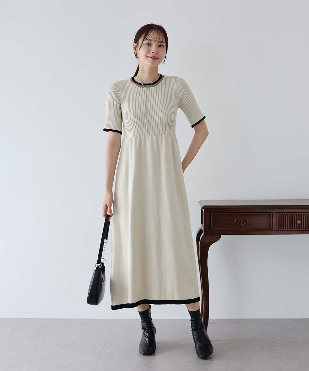 新品アズ ノゥ アズ ドゥ バズ☆ニットWRAPタイトSK前裾スリット