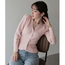 ペプラムニットカーディガン