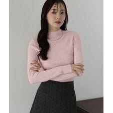 ウール混ベーシックハイネックニット