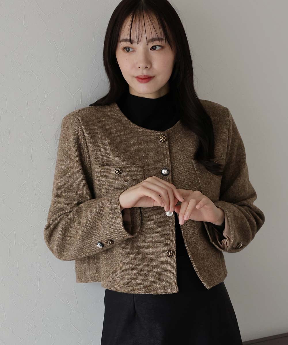 ノーカラーツイードジャケット | ブルーイースト(BLUEEAST) | マルイ