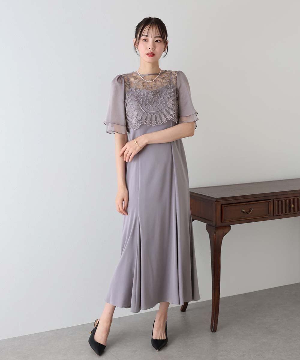 （週末限定価格）モチーフレースシアーAラインワンピース TIME SALE】モチーフレースシアーAラインドレス – BLUE ONLINE