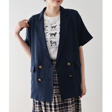 《新色追加》リネンライク半袖シャツジャケット