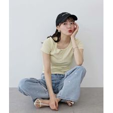 ヘンリーネック半袖Tシャツ