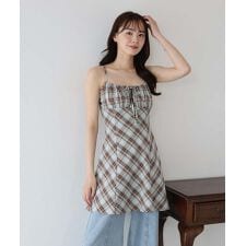 チェックキャミワンピース