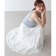 コットンレースティアードスカート