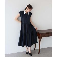 衿付きティアードワンピース