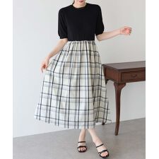 チェックドッキングワンピース