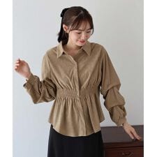 コーデュロイシャーリングブラウス
