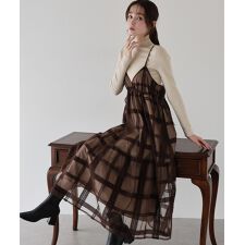 ブルーイースト(BLUEEAST)のフロッキーチェックキャミワンピース