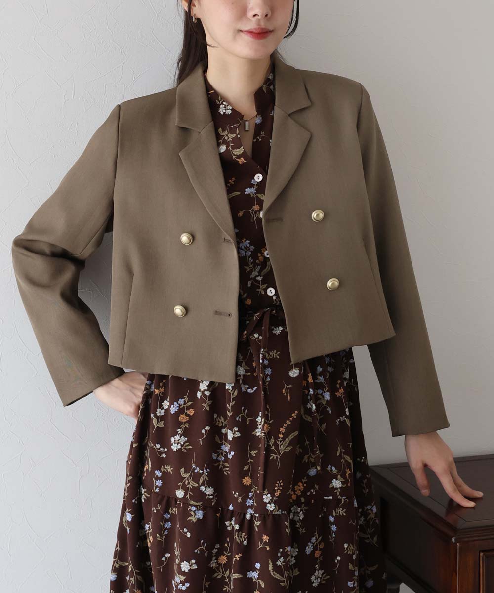 フレームワーク　ウールカシミヤ　ダブル　テーラードジャケットコート　金ボタン　M 金釦ダブルブレストブレザー（テーラードジャケット/コート