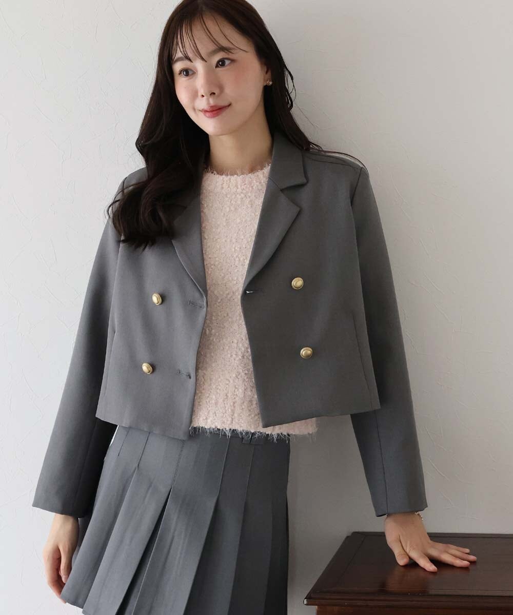 金ボタンノーカラーツイードジャケット | ブルーイースト