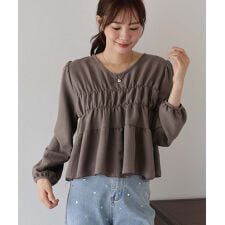 ブルーイースト(BLUEEAST)のバックリボンティアードブラウス